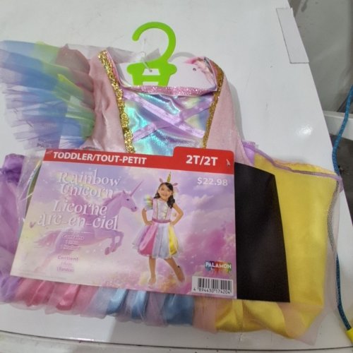 2PC GIRL'S PALAMON RAINBOW UNICORN COSTUME - 2T - MULTICOLOURED image 2