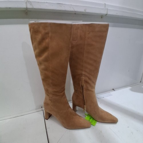 WOMEN'S SAM EDELMAN SYLVIA KNEE HIGH BLOCK HEELED SUEDE BOOTS - 7 - CYPRUS TAN - (STYLE: I8274LN213) image 2
