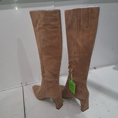 WOMEN'S SAM EDELMAN SYLVIA KNEE HIGH BLOCK HEELED SUEDE BOOTS - 7 - CYPRUS TAN - (STYLE: I8274LN213) image 4