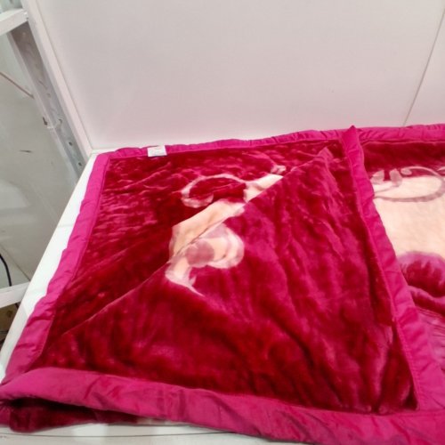 FLORAL PLUSH BLANKET - 59" X 78" - PINK AND RED ROSES image 3