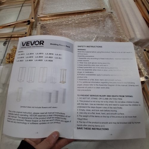 10PK VEVOR WEDDING FLOWER RACK - GOLD (MODEL: LJL-8014) image 6