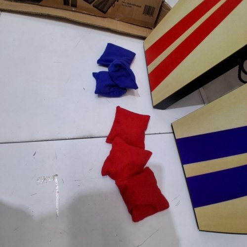 GOSPORTS PORTABLE SIZE CORNHOLE GAME SET WITH 6 BEAN BAG - 2FT X 1FT - WOOD/BLUE/RED (MODEL : CH-03-MDF-WOOD) image 3