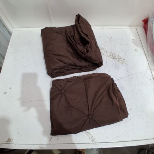 3PC PINTUCK DUVET COVER SET WITH 2 PILLOWCASES - QUEEN - BROWN image 2