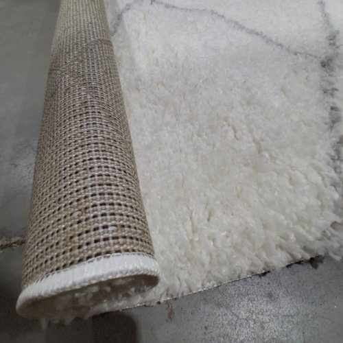 KOSHANI PUFFY COLLECTION AREA RUG - 2FT 7" X 4FT 10" - IVORY WHITE/GREY (MODEL: 8023) image 3