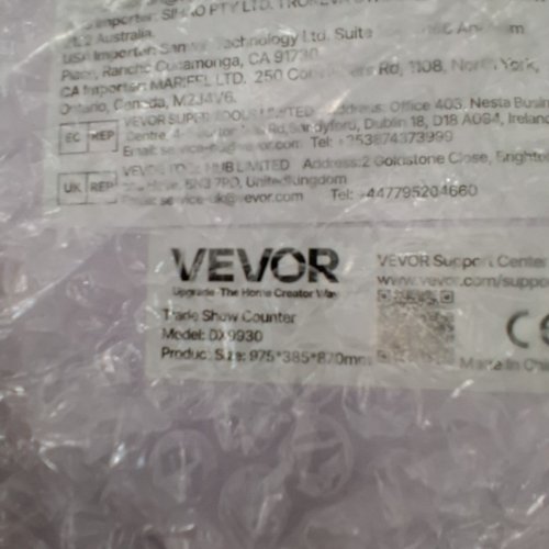 VEVOR PORTABLE TRADE SHOW COUNTER - 40.3" X 3.7" X 17.3" - BLACK AND SILVER (MODEL: DX9930) image 3