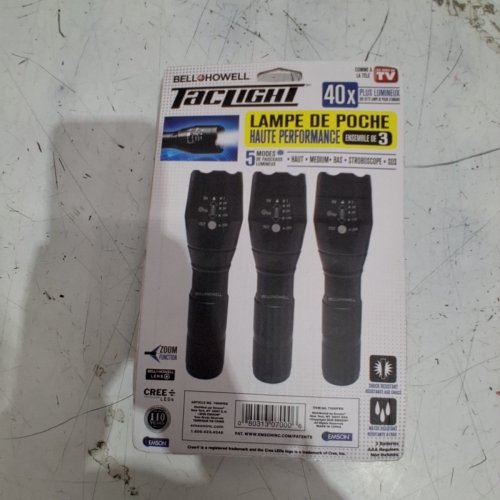 3PK BELL + HOWELL TACLIGHT TACTICAL FLASHLIGHTS - ZOOMABLE, WATERPROOF, LED FLASHLIGHT, TORCH LIGHT (MODEL: 7000ENG) image 3