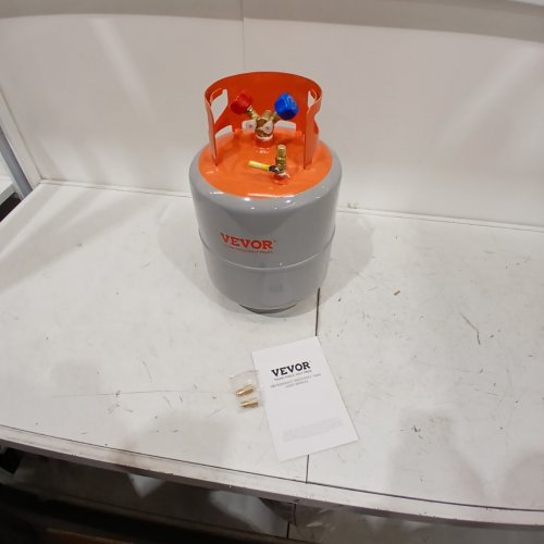 REFRIGERANT RECOVERY TANK WITH DOUBLE VALVE SYSTEM - 50LB CAPACITY - ORANGE/GREY (MODEL: LX-33629B) image 2