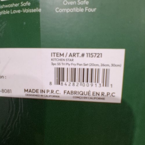 3PC KITCHEN STAR TRI-PLY STAINLESS STEEL FRYING PAN SET - 12", 10", & 8" - SILVER /COPPER (ITEM: 115721) image 2