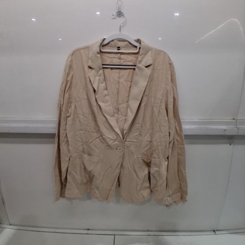 WOMEN'S COLLARED LONG SLEEVE JACKET - EXTRA LARGE - BEIGE image 2