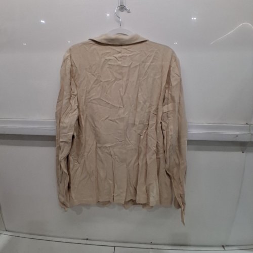 WOMEN'S COLLARED LONG SLEEVE JACKET - EXTRA LARGE - BEIGE image 3