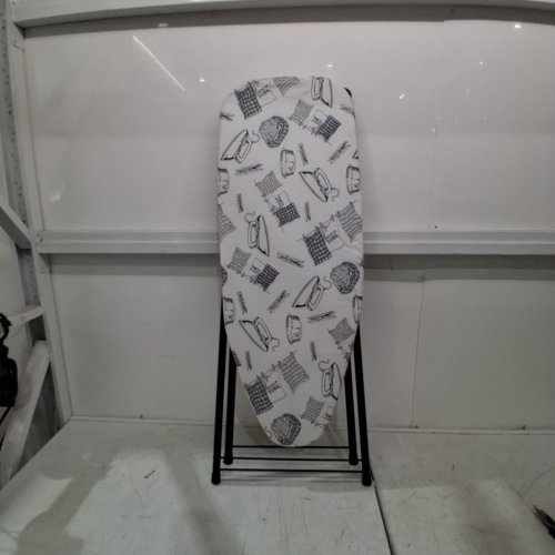 DULIGE FOLDING SMALL IRONING BOARD WITH HEAT RESISTANT COVER THICKEN PADDING - 13" X 35" - WHITE WITH BLACK PATTERN (MODEL: 1335) image 3