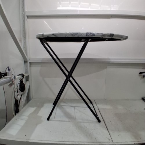 DULIGE FOLDING SMALL IRONING BOARD WITH HEAT RESISTANT COVER THICKEN PADDING - 13" X 35" - WHITE WITH BLACK PATTERN (MODEL: 1335) image 5