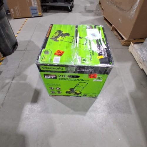 GREENWORKS CORDLESS PUSH START SNOW THROWER WITH 4.0 AH BATTERY AND CHARGER - 60V/20" - GREEN/BLACK(MODEL: SNC407) image 8