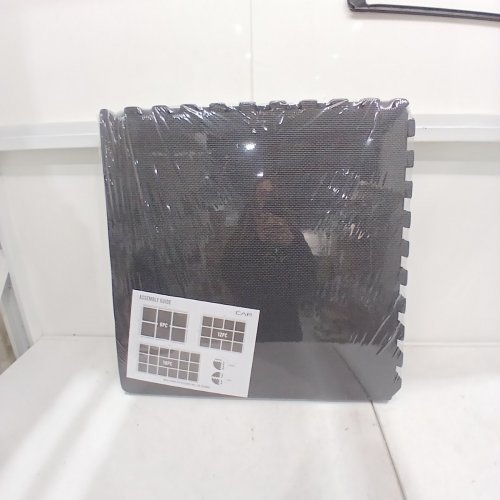 6PK CAP INTERLOCKING FOAM PUZZLE EXERCISE MATS - 24" X 24" X 1/2" - BLACK image 2