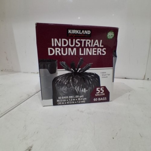 60PK KIRKLAND SIGNATURE SMART TIE INDUSTRIAL DRUM LINERS - 55 GAL - BLACK (MODEL: 878519) image 2