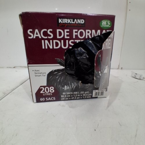 60PK KIRKLAND SIGNATURE SMART TIE INDUSTRIAL DRUM LINERS - 55 GAL - BLACK (MODEL: 878519) image 3