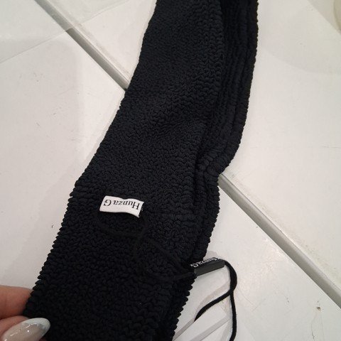 HUNZA ORIGINAL CRINKLE HEADBAND - ONE SIZE - BLACK image 3