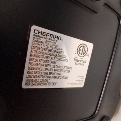 CHEFMAN COMPACT AIR FRYER WITH NONSTICK & DISHWASHER SAFE BASKET - 6QT - BLACK (MODEL: RJ38-6TW-BLACK-DS-CA) image 5
