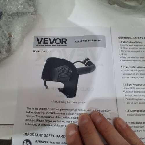 VEVOR COLD AIR INTAKE KIT - BLACK / RED (MODEL: DR323) image 2