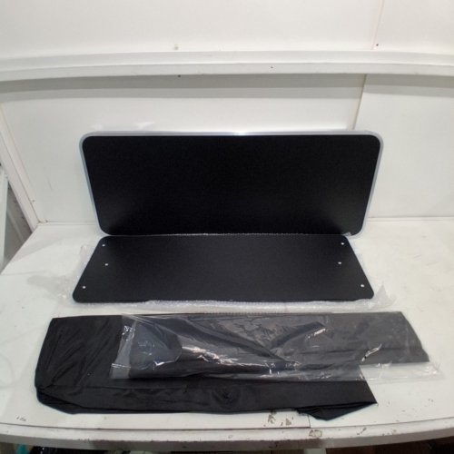 VEVOR FOLDING TABLE FOR BAR/TRADE SHOWS/HOME WITH CARRY BAG VELCRO FABRIC SHIELD AND SHELF - 38" X 34" X 15" - 110LB CAP - BLACK/SILVER - (MODEL: DX9930) image 2