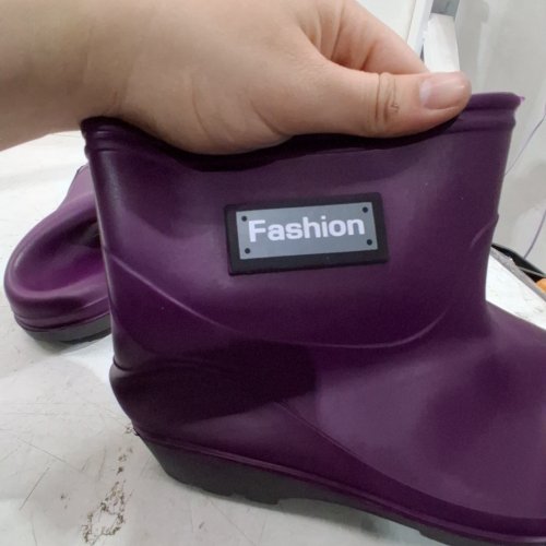 WOMEN'S FASHION RUBBER RAIN BOOTS - 7.5 - PURPLE image 2