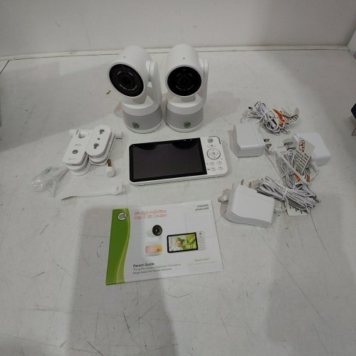 3PC LEAPFROG WIFI VIDEO BABY MONITOR WITH 2 1080P CAMERAS - 360° PAN & TILT, 5” 720P HD DISPLAY, NIGHT LIGHT, COLOUR NIGHT VISION, APP CONTROL - WHITE (MODEL: LF925-2HD) image 4