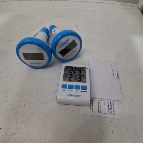 2PK HEIMVERT DIGITAL WIRELESS POOL THERMOMETER - 196FT TRANSMISSION - BLUE / WHITE (MODEL: SH-212) image 3