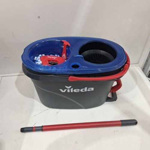 VILEDA EASYWRING RINSECLEAN SPIN MOP & BUCKET SYSTEM - GREY/BLUE image 3