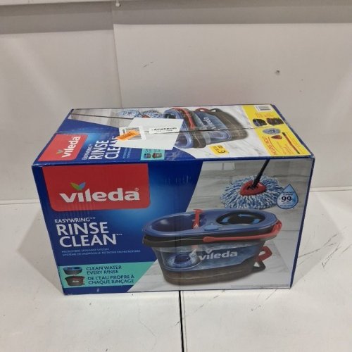 VILEDA EASYWRING RINSECLEAN SPIN MOP & BUCKET SYSTEM - GREY/BLUE image 4