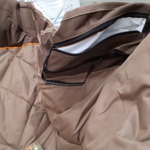 2PK OVERMONT EXTRA LARGE FOLDING CAMPING CHAIRS WITH SIDE POCKETS AND CUP HOLDERS - 400 LBS CAPACITY - 22" X 37" X 23" - BROWN/GREY (MODEL: ‎OHA-OM-CAMPCOUCH-BLK-TWIN) image 5