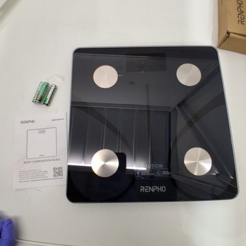 RENPHO DIGITAL WIRELESS WEIGHT SCALE - ANALYZER WITH SMARTPHONE APP SYNC WITH BLUETOOTH - 400LBS - BLACK (MODEL: ES-CS20M) image 3