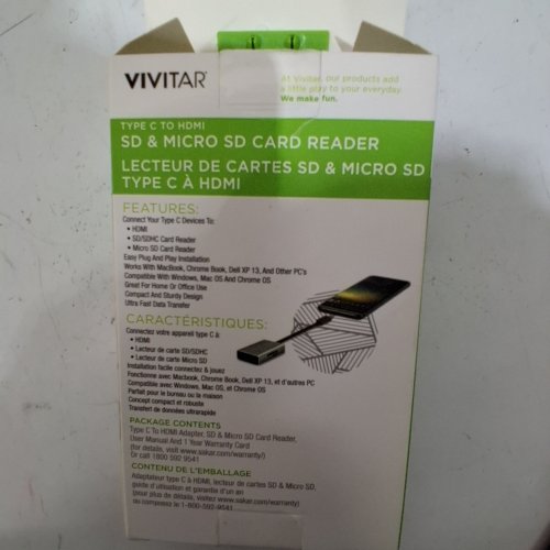 VIVITAR TYPE C TO HDMI SD & MICRO SD CARD READER - SILVER image 2