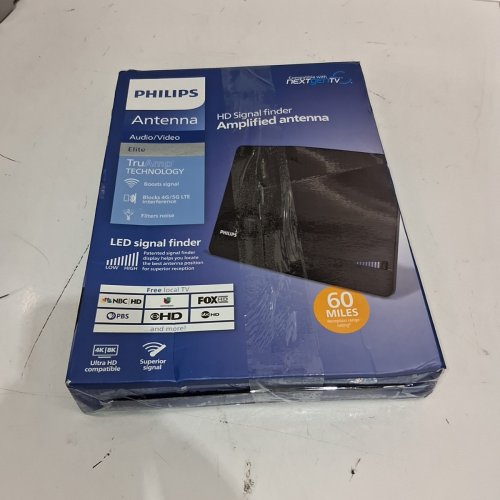 PHILIPS INDOOR HD SIGNAL FINDER AMPLIFIED ANTENNA WITH 60 MILE RECEPTION RANGE RATING - 1080P FHD - 4K READY - BLACK (MODEL: SDV3238N) image 3