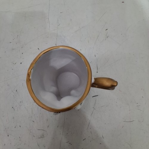 SMALL DECORATIVE SKULL MUG - WHITE/BLACK/GOLD image 3