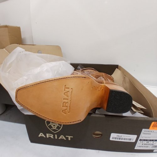 WOMEN'S ARIAT CASANOVA WESTERN COWBOY BOOT WITH SIDE PARTIAL ZIP - SIZE 7.5 - SHADES OF GRAIN/TAN BROWN - (STYLE: 10044481) image 3