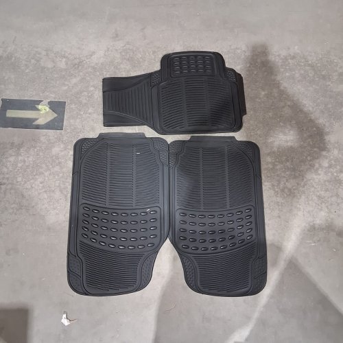3PC FH GROUP UNIVERSAL RUBBER CAR ALL-WEATHER FLOOR MATS - BLACK image 2