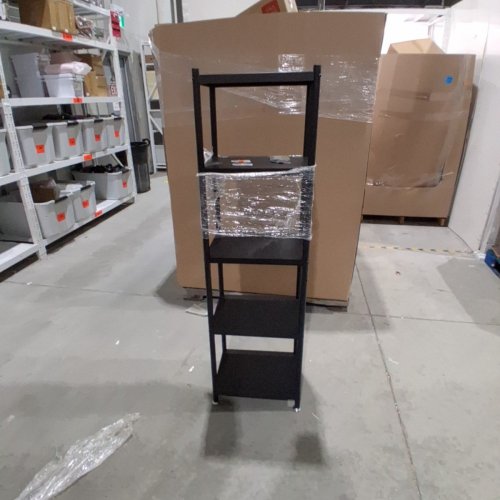 PXRACK 5-TIER KITCHEN STORAGE ADJUSTABLE METAL SHELVES WITH ROLLING WHEELS - 59.45" X 12.2" X 16.73" - BLACK image 2