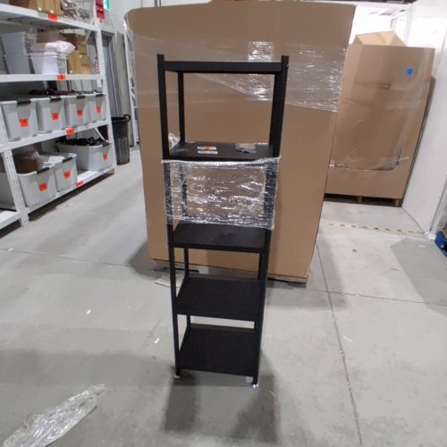 PXRACK 5-TIER KITCHEN STORAGE ADJUSTABLE METAL SHELVES WITH ROLLING WHEELS - 59.45" X 12.2" X 16.73" - BLACK image 5