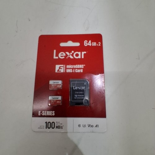 3PC LEXAR E-SERIES MICRO SD CARDS WITH 2X 64GB & SD ADAPTER (MODEL: ‎LMSESXX064G-B2AAA) image 2