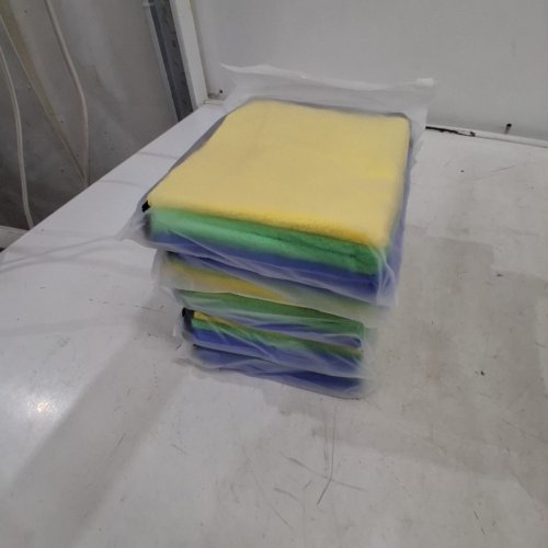 5 (3PK) PREMIUM MICROFIBER CLEANING CLOTH FOR CAR, KITCHEN, GLASS - 12" - GREEN / BLUE / YELLOW image 2