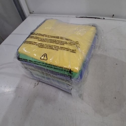 5 (3PK) PREMIUM MICROFIBER CLEANING CLOTH FOR CAR, KITCHEN, GLASS - 12" - GREEN / BLUE / YELLOW image 3