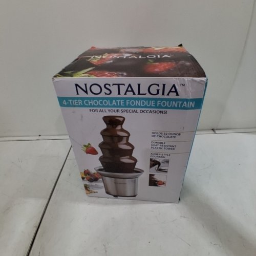 NOSTALGIA 4-TIER CHOCOLATE FONDUE FOUNTAIN - 32OZ - STAINLESS STEEL (MODEL: NCFF986SS) image 5