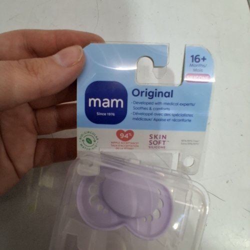 2PC MAM ORIGINAL PACIFIERS - 6M-16M - PINK/PURPLE image 2