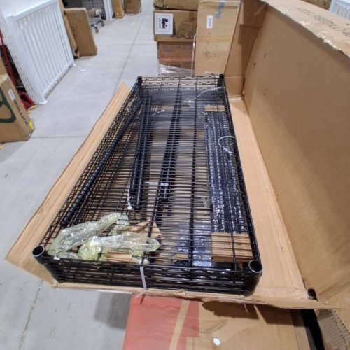 REIBII WIRE SHELVING UNIT WITH WHEELS - 2400LBS - 55" X 24" X 76" - BLACK (MODEL: RBBT4LL140) image 3
