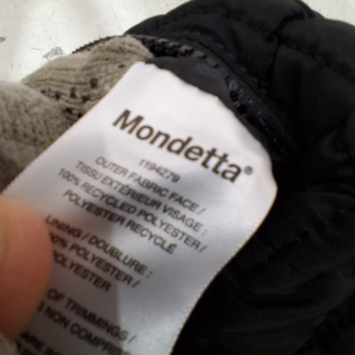 MONDETTA WOMENS QUILTED ZIPPERED TOTE BAG - 17.5" X 15.5" X 6.5" - BLACK image 3