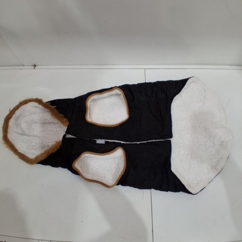 HOLIDAY TIME PET JACKET WITH FUR COLLAR - EXTRA LARGE - BLACK image 2