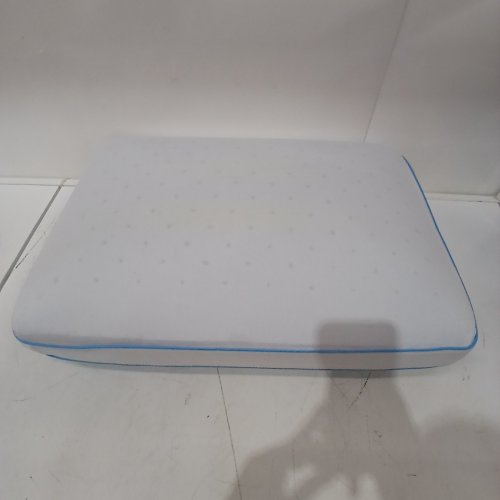 MEMORY FOAM PILLOW - 17" X 23" X 2" - WHITE/GREY image 2
