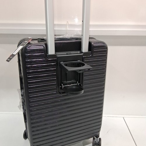 HANTRIP HARDSHELL SUITCASE WITH WHEELS, TSA APPROVED LOCK, CUP AND PHONE HOLDER - 20" - BLACK (MODEL: KT2805) image 3