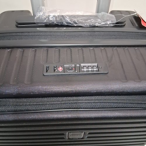 HANTRIP HARDSHELL SUITCASE WITH WHEELS, TSA APPROVED LOCK, CUP AND PHONE HOLDER - 20" - BLACK (MODEL: KT2805) image 4