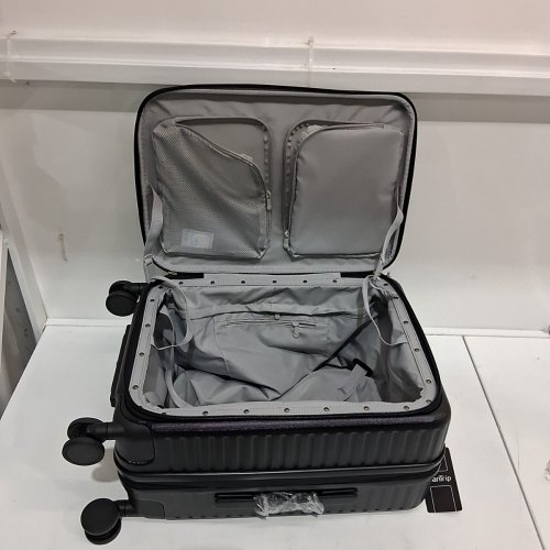 HANTRIP HARDSHELL SUITCASE WITH WHEELS, TSA APPROVED LOCK, CUP AND PHONE HOLDER - 20" - BLACK (MODEL: KT2805) image 6